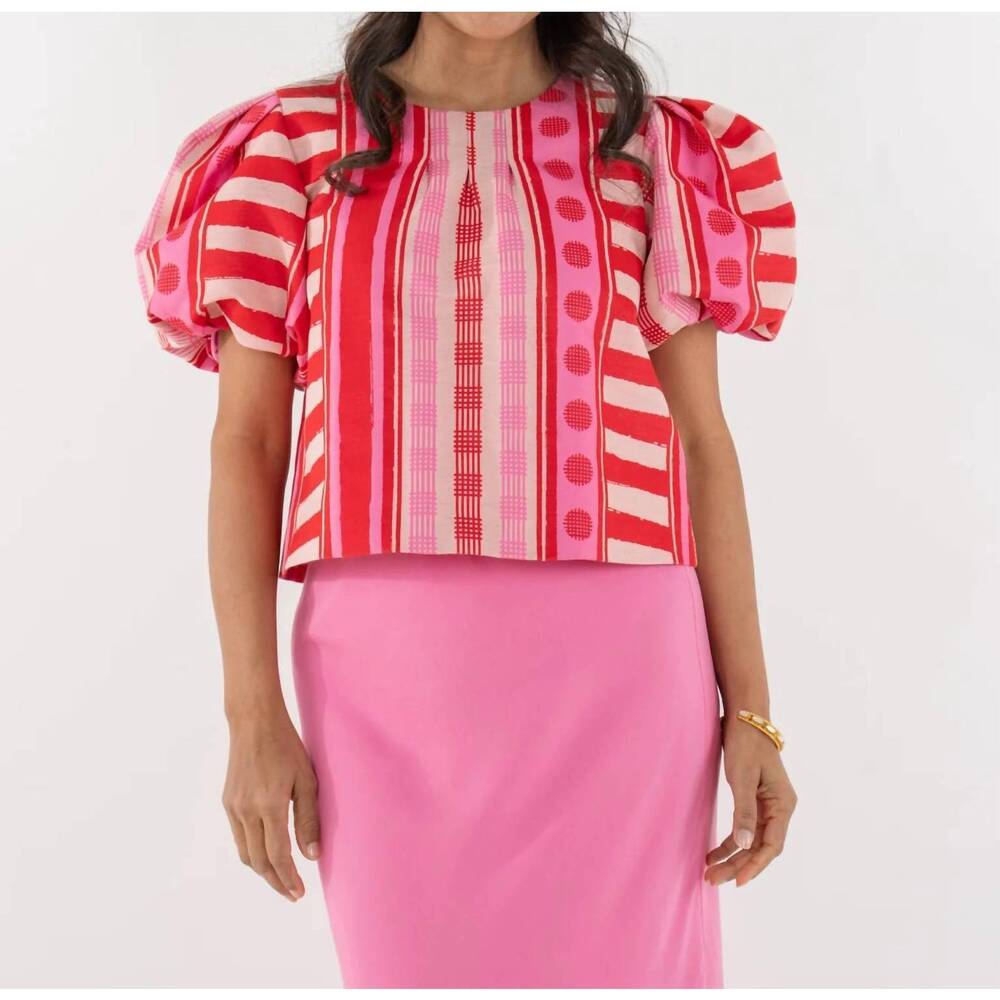 NEW EMILY MCCARTHY jane top in peach jubilee